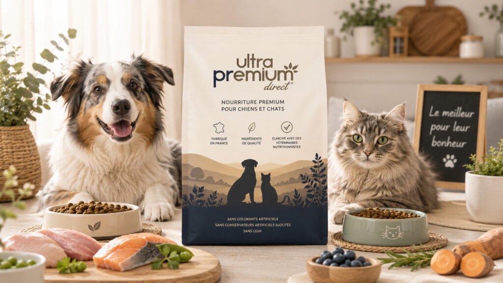 Un chien et un chat et les croquettes Ultra Premium