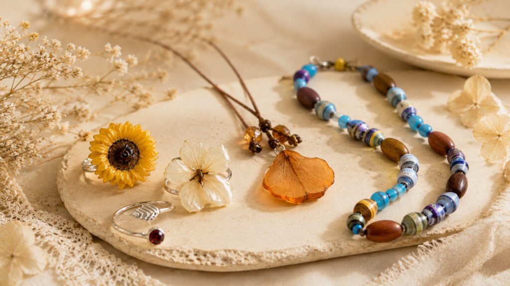 Bagues et colliers artisanaux de la boutique Créa'Bohème du Pays Basque